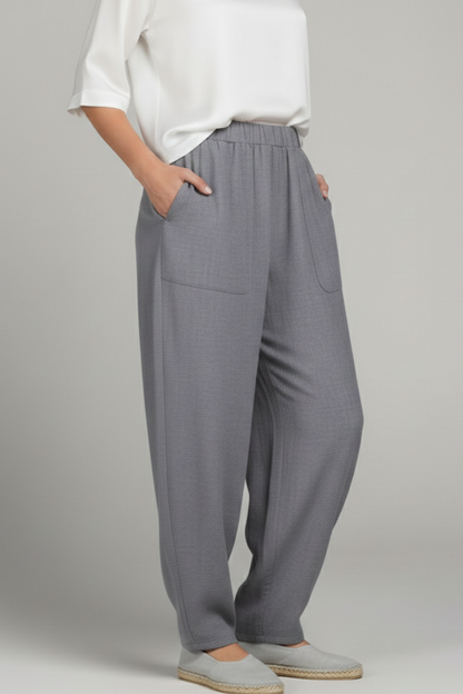 Damenhose Elastischer Bund Seitentaschen