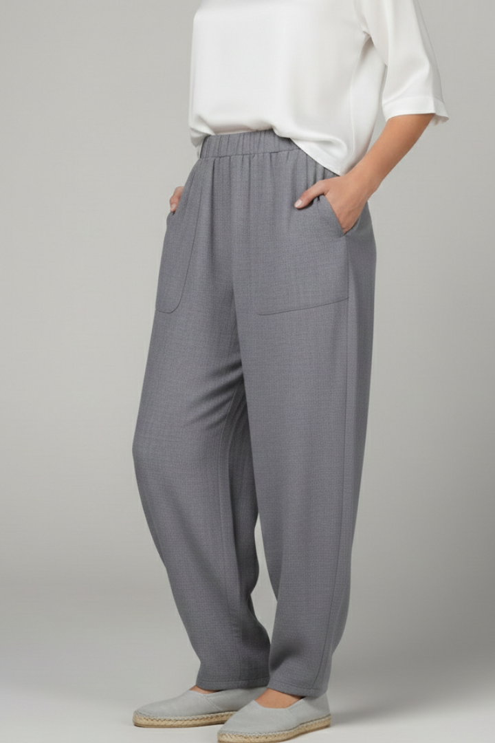 Damenhose Elastischer Bund Seitentaschen