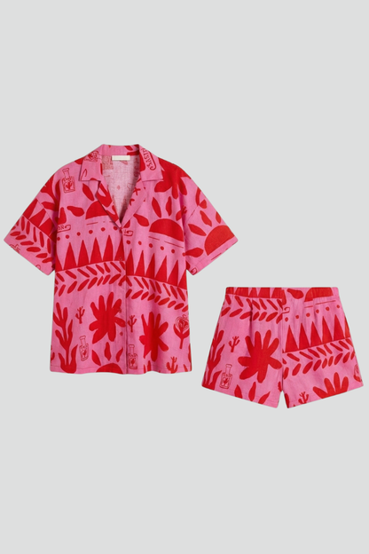 Damen Zweiteiliges Set bedruckte Shorts - Norvielle