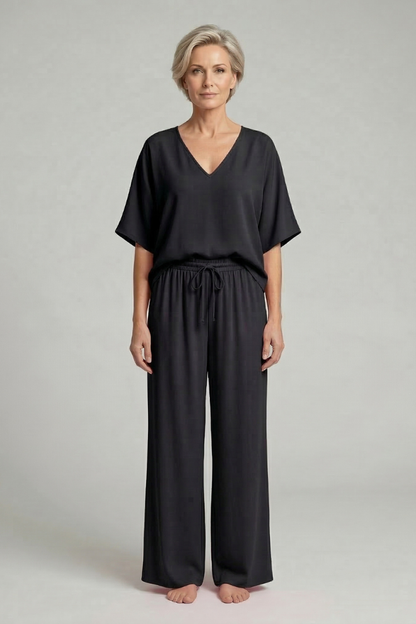 Damen Zweiteiliges Set Weite Hosen