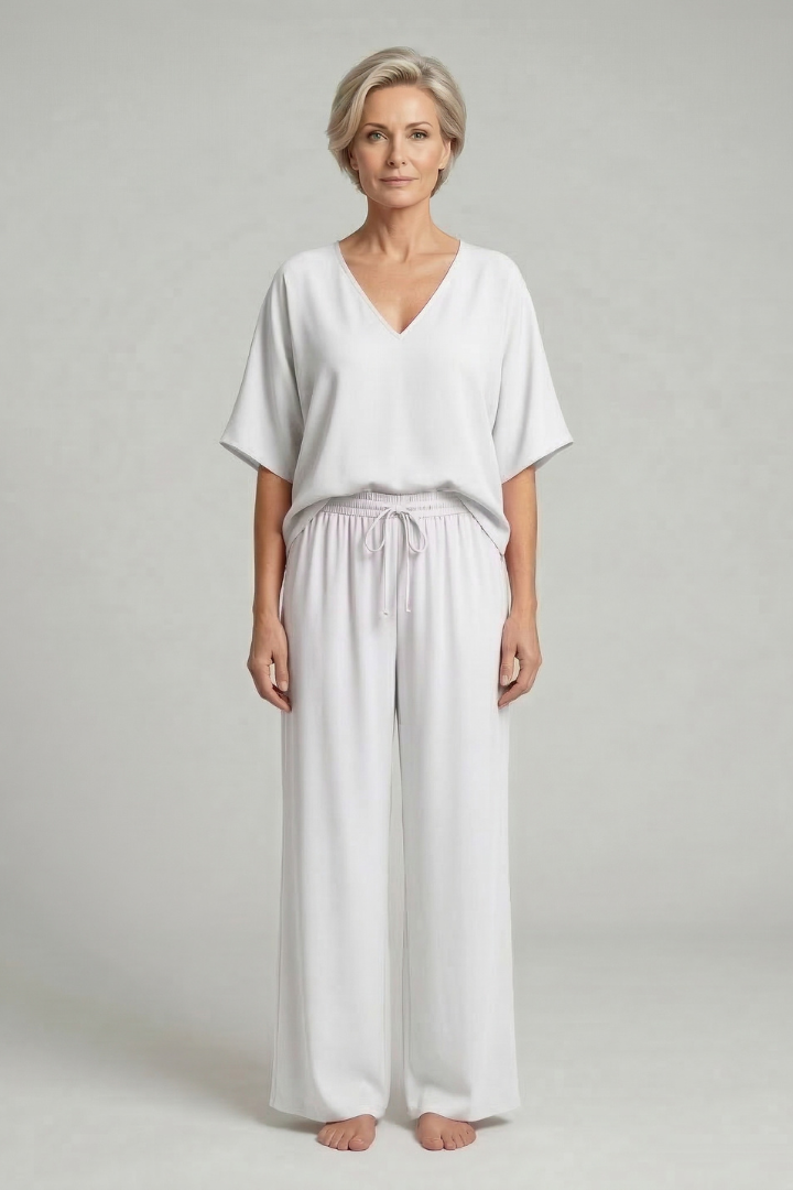 Damen Zweiteiliges Set Weite Hosen