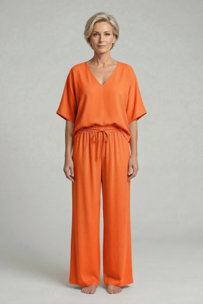 Damen Zweiteiliges Set Weite Hosen