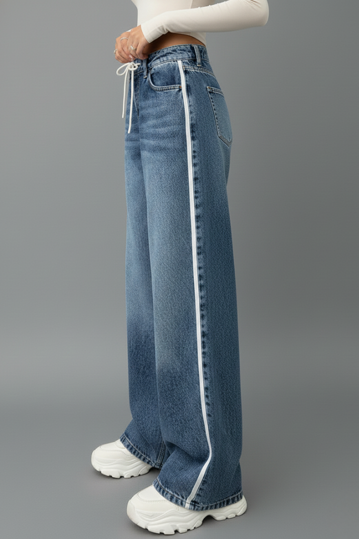 Damen Relaxed Fit Wide-Leg Jeans Denim