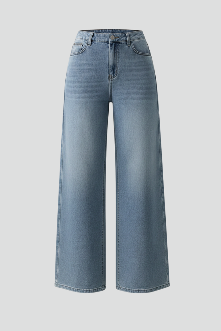 Damen High-Waist Weitbein Jeans - Norvielle