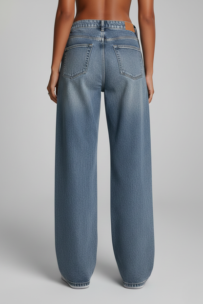 Damen Relaxed Fit Wide-Leg Jeans Denim