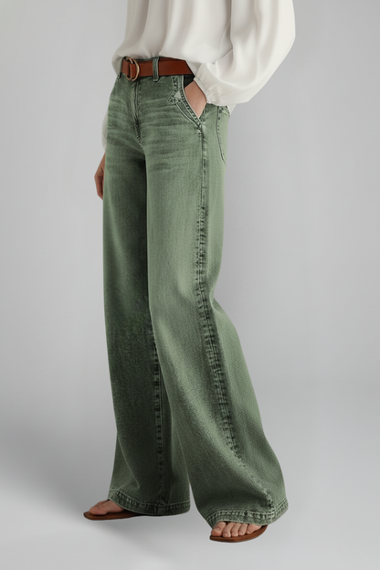 Damen High-Rise Wide-Leg Jeans Denim