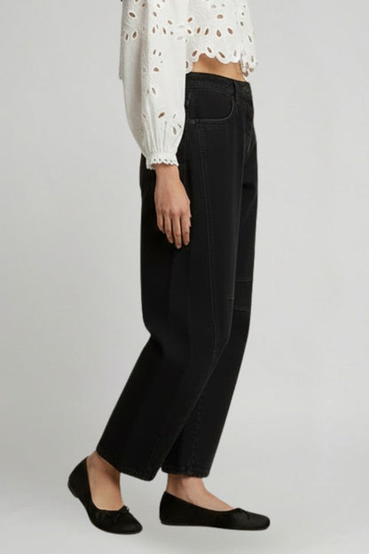 Damen Hochtaillierte Stretch Jeans Weite