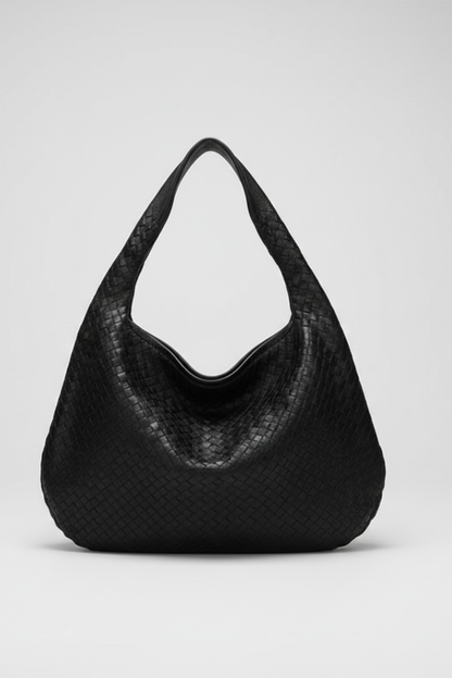 Damen Schultertasche Einzelriemen Rund Schwarz - Norvielle