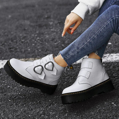 Damen Stiefeletten Dickesohlig Schwarz - Norvielle