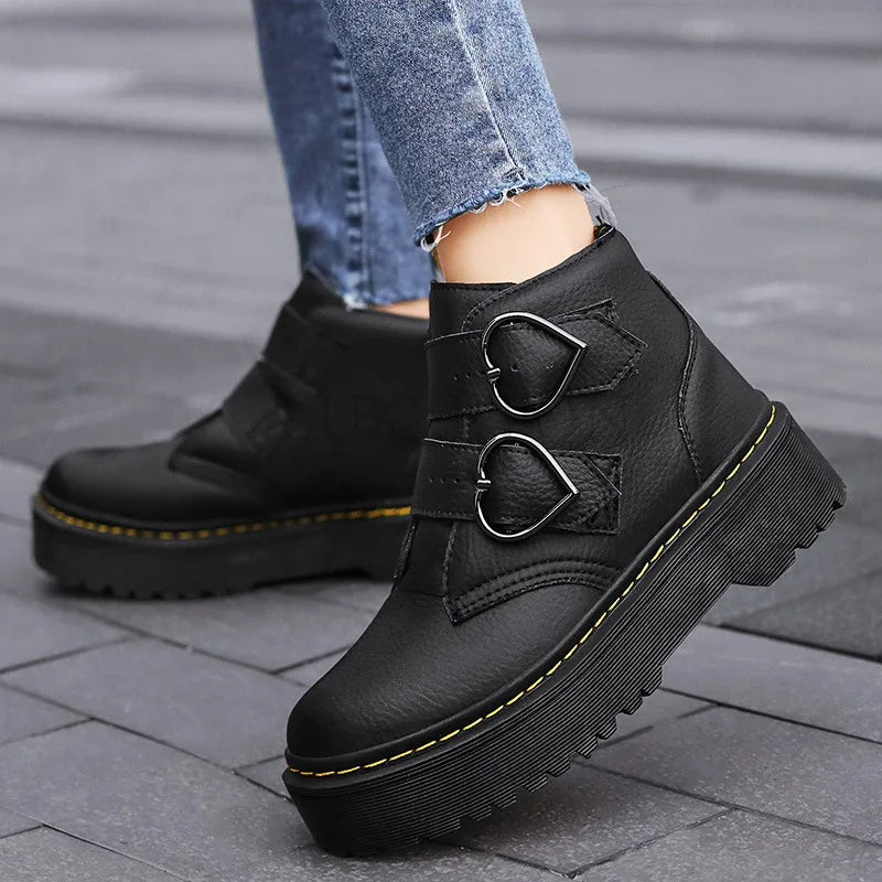 Damen Stiefeletten Dickesohlig