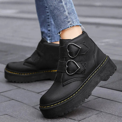 Damen Stiefeletten Dickesohlig