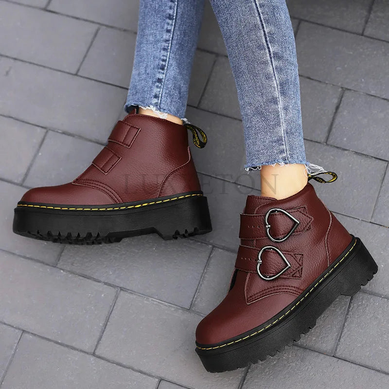 Damen Stiefeletten Dickesohlig
