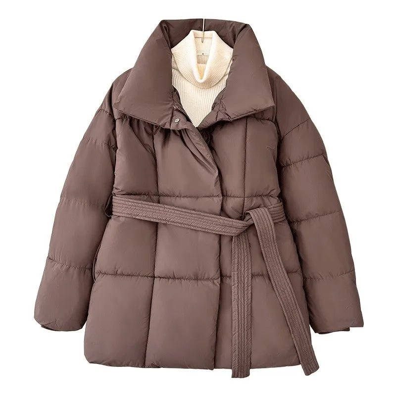 Damen Winter-Steppmantel mit Gürtel