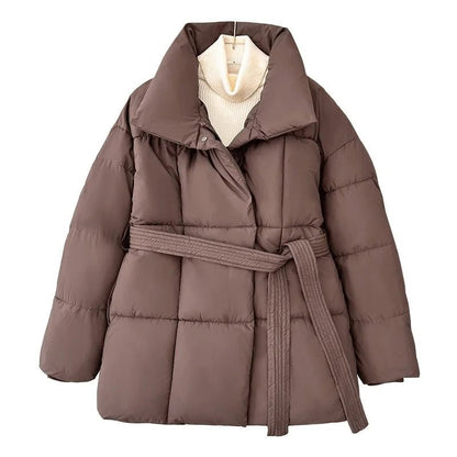 Damen Winter-Steppmantel mit Gürtel
