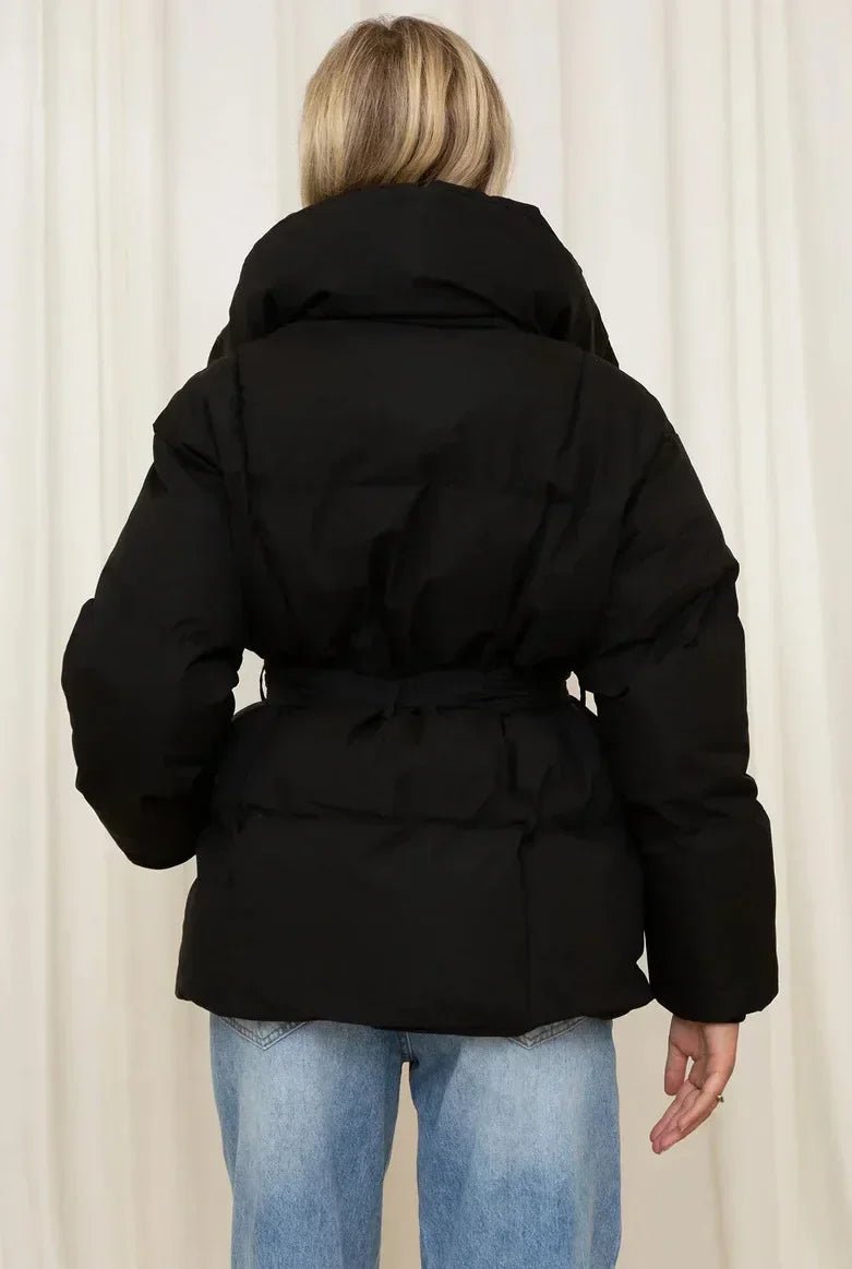 Damen Winter-Steppmantel mit Gürtel