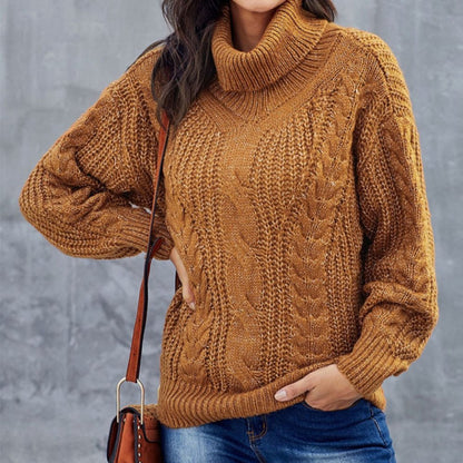 Norvielle Damen Winter Rollkragenpullover Dicker Strick Komfort