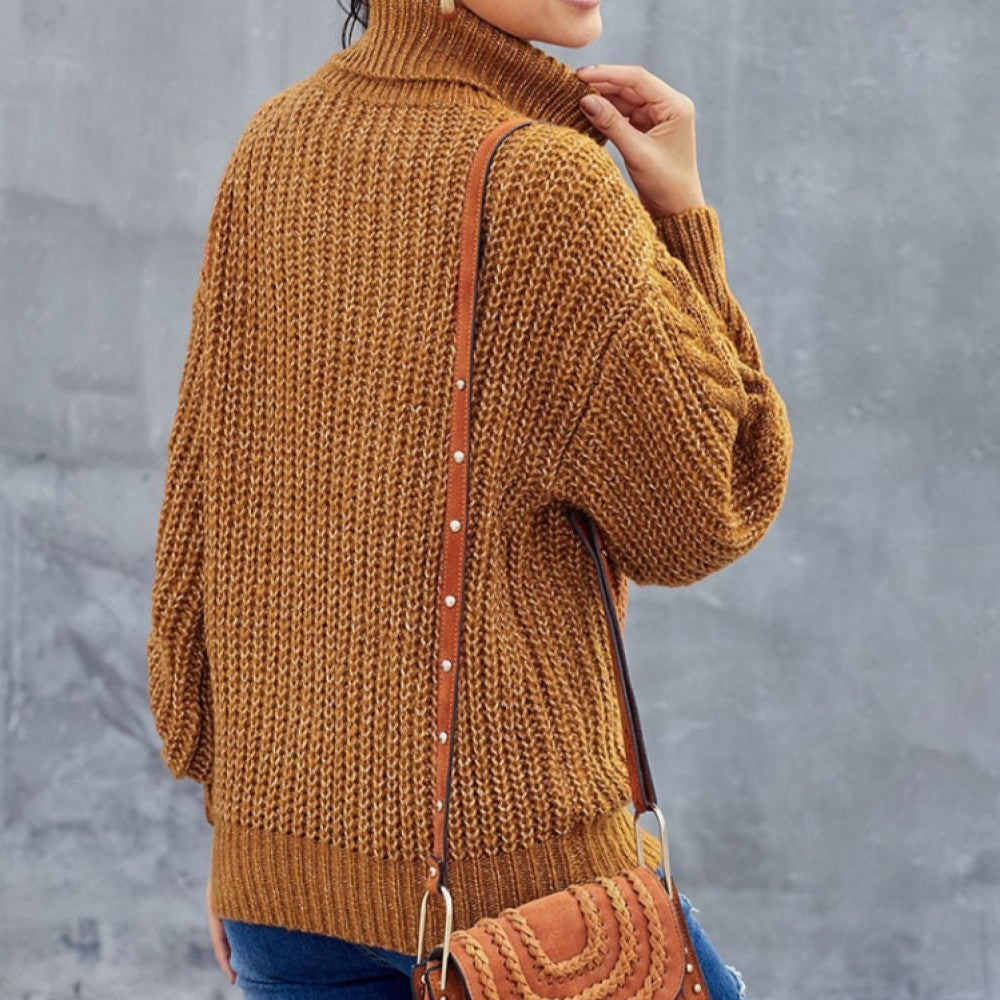 Norvielle Damen Winter Rollkragenpullover Dicker Strick Komfort