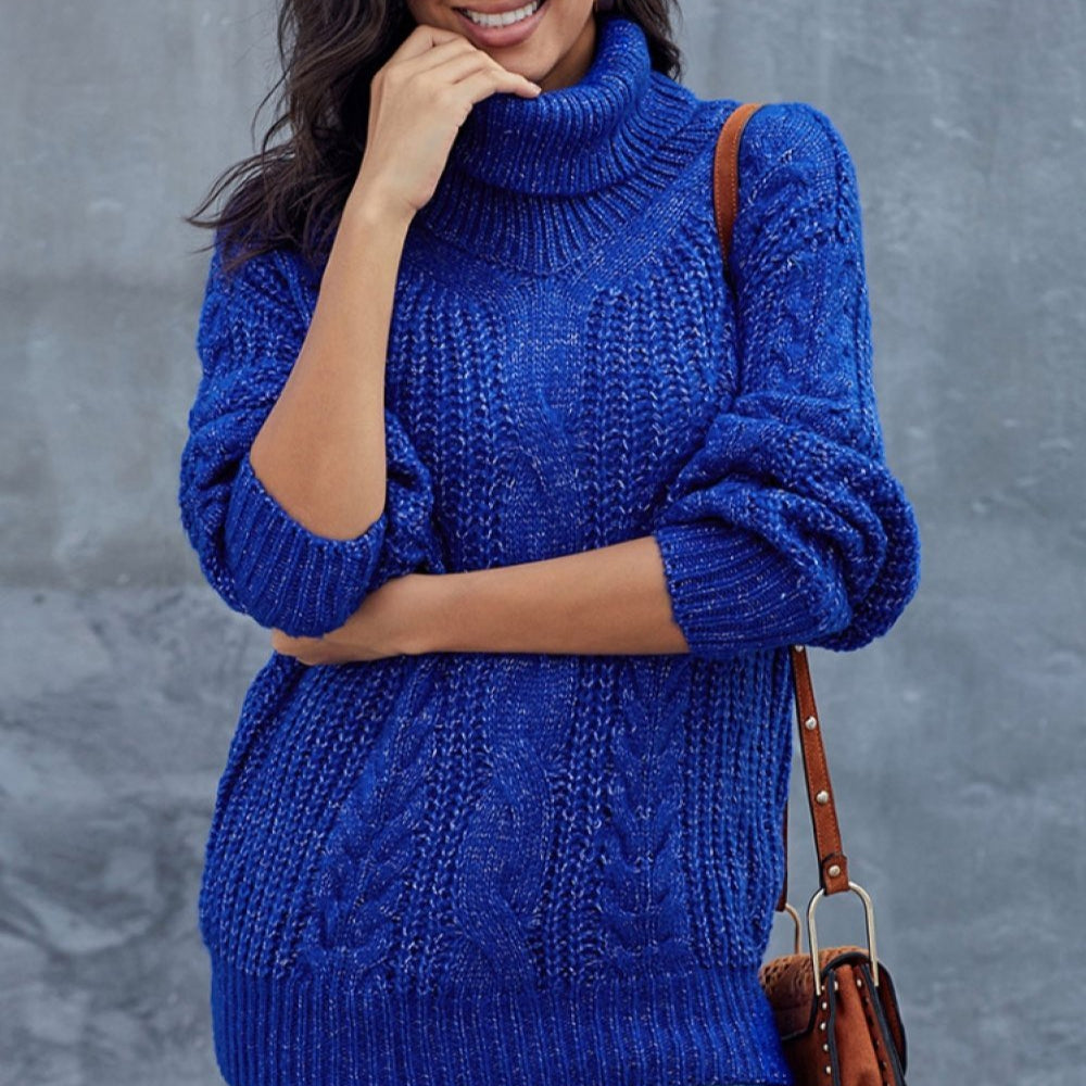 Norvielle Damen Winter Rollkragenpullover Dicker Strick Komfort