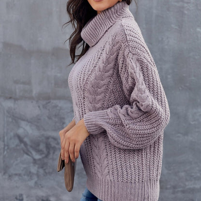 Norvielle Damen Winter Rollkragenpullover Dicker Strick Komfort