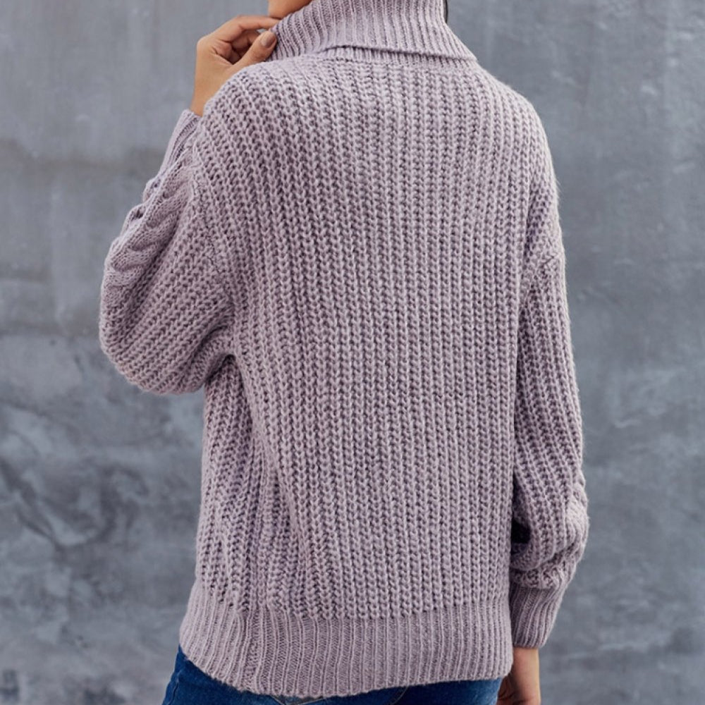 Norvielle Damen Winter Rollkragenpullover Dicker Strick Komfort