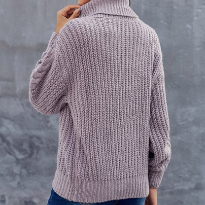 Norvielle Damen Winter Rollkragenpullover Strick Komfort
