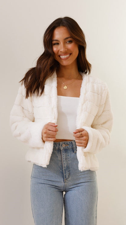 Damen Kurze Freizeitjacke Offenes Frontdesign - Norvielle
