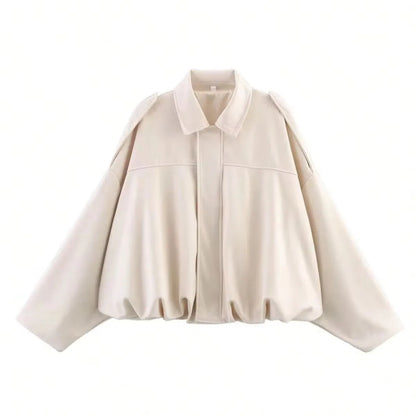 Damen Lederjacke Grün Vintage Optik