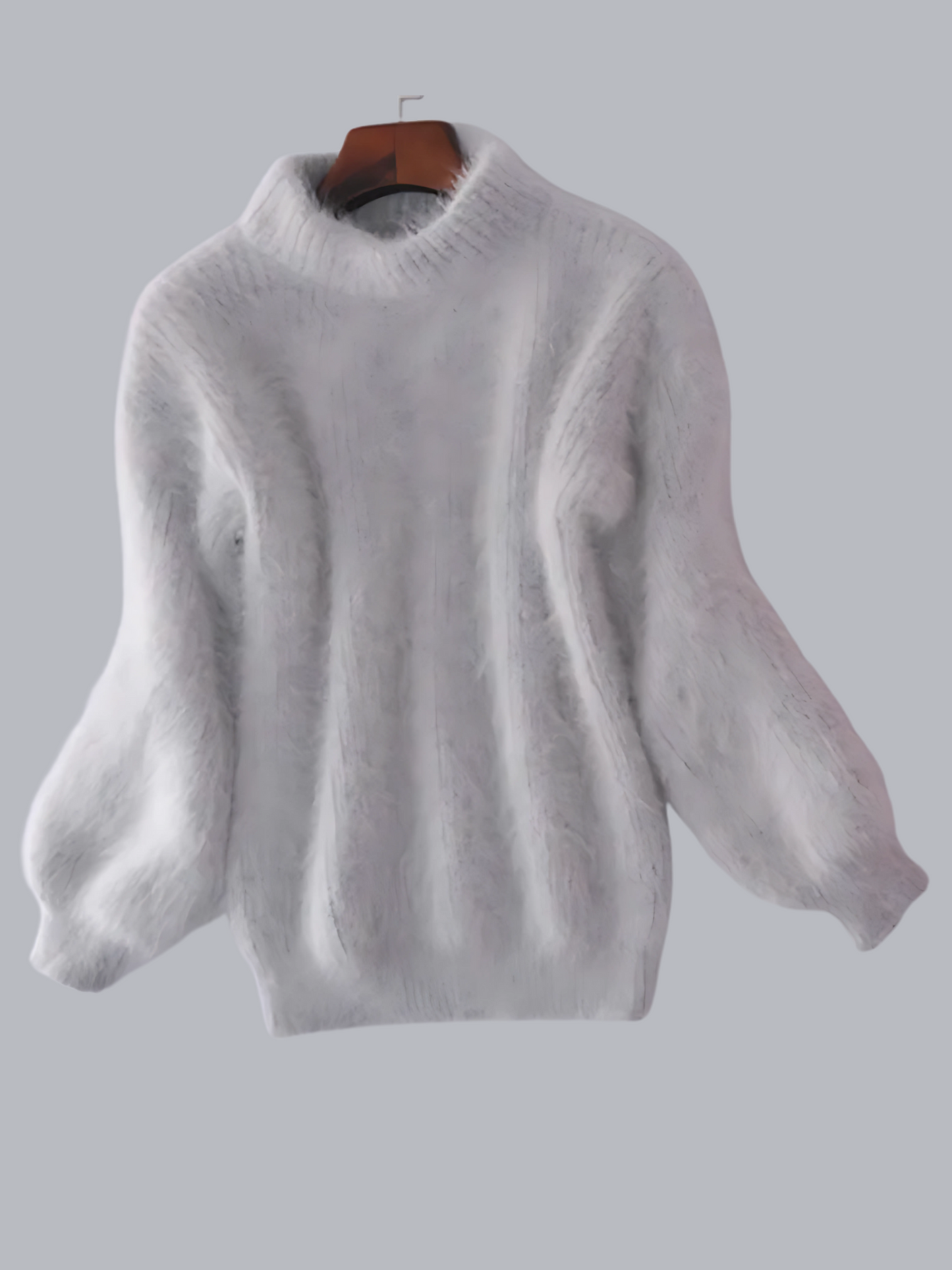 Damen Pullover Angora Lässig Beige