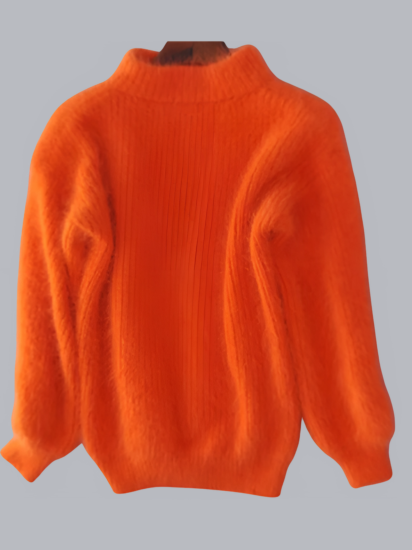 Damen Pullover Angora Lässig Beige