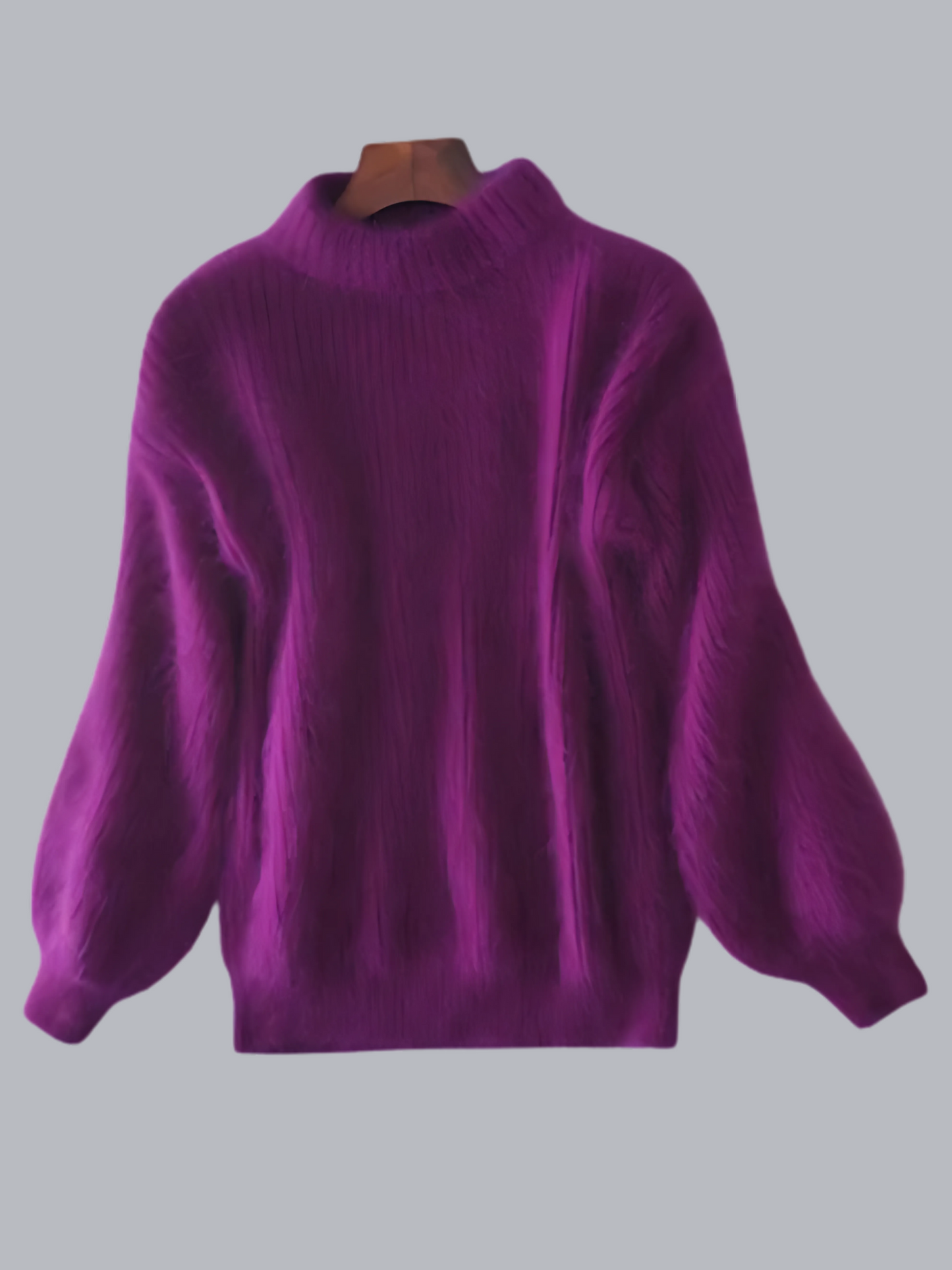 Damen Pullover Angora Lässig Beige