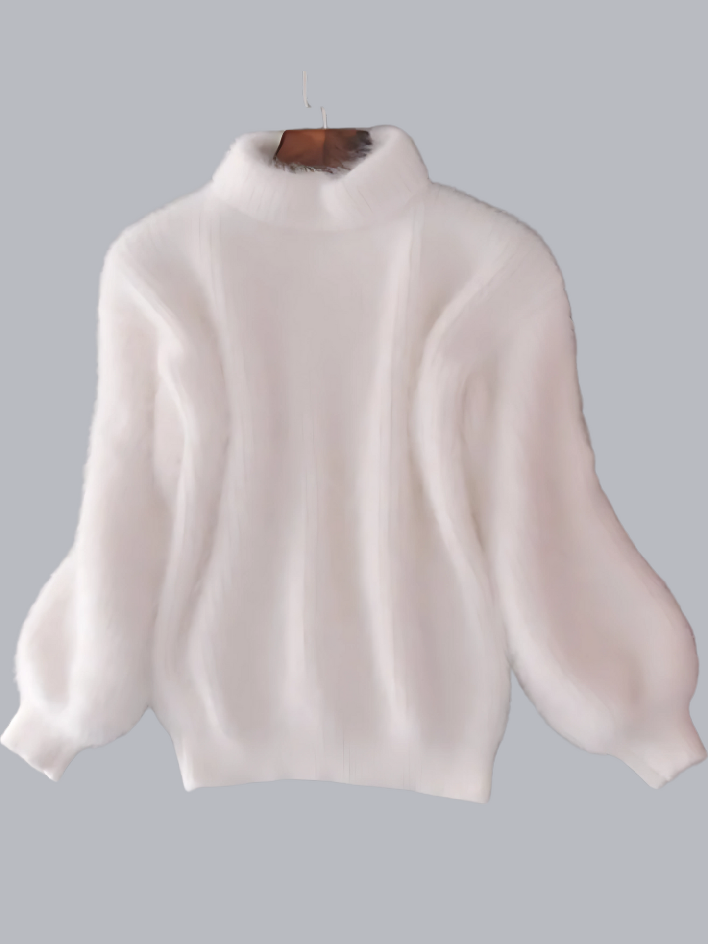 Damen Pullover Angora Lässig Beige