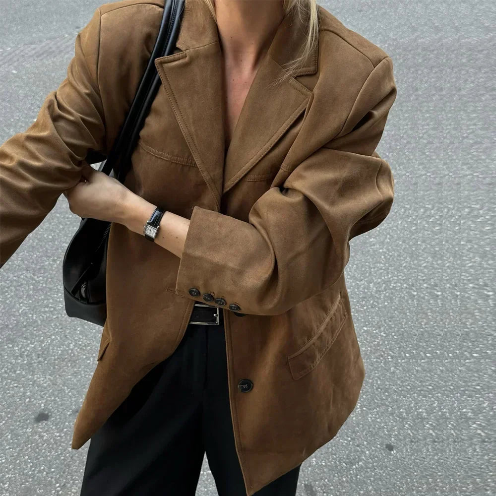 Damen Lederjacke Vintage Stil
