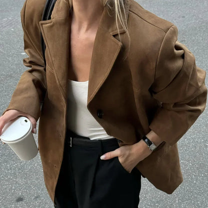 Damen Lederjacke Vintage Stil