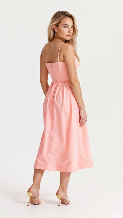 Damen A-Linien-Midikleid Ascot-Stil