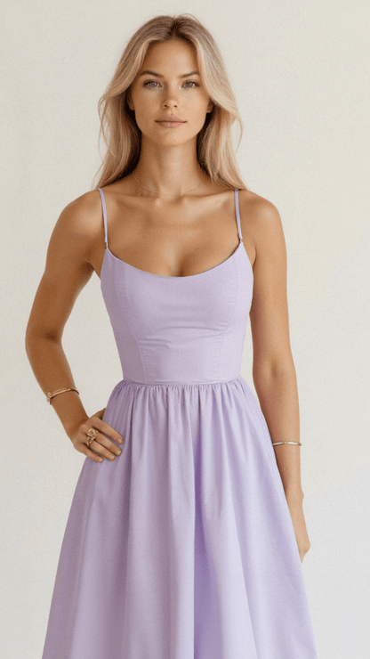 Damen A-Linien-Midikleid Ascot-Stil