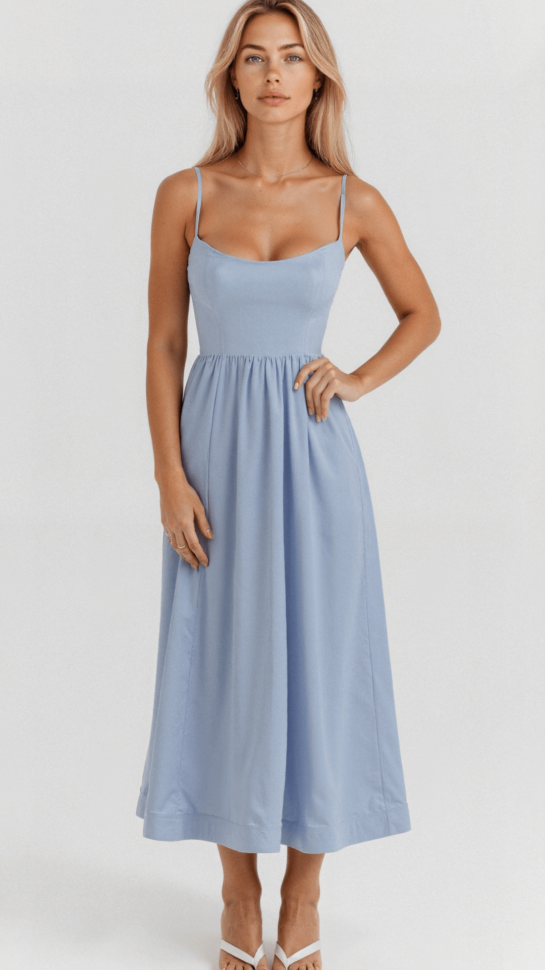 Damen A-Linien-Midikleid Ascot-Stil