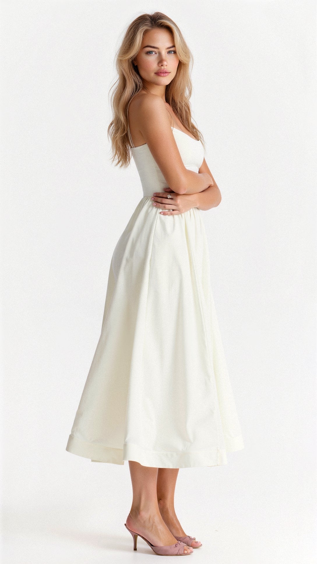 Damen A-Linien-Midikleid Ascot-Stil