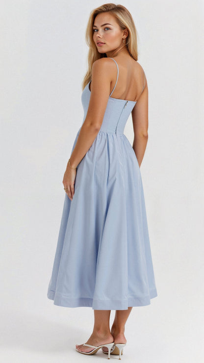 Damen A-Linien-Midikleid Ascot-Stil