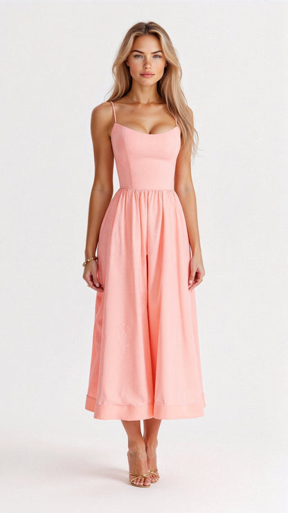 Damen A-Linien-Midikleid Ascot-Stil
