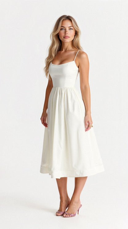 Damen A-Linien-Midikleid Ascot-Stil - Norvielle