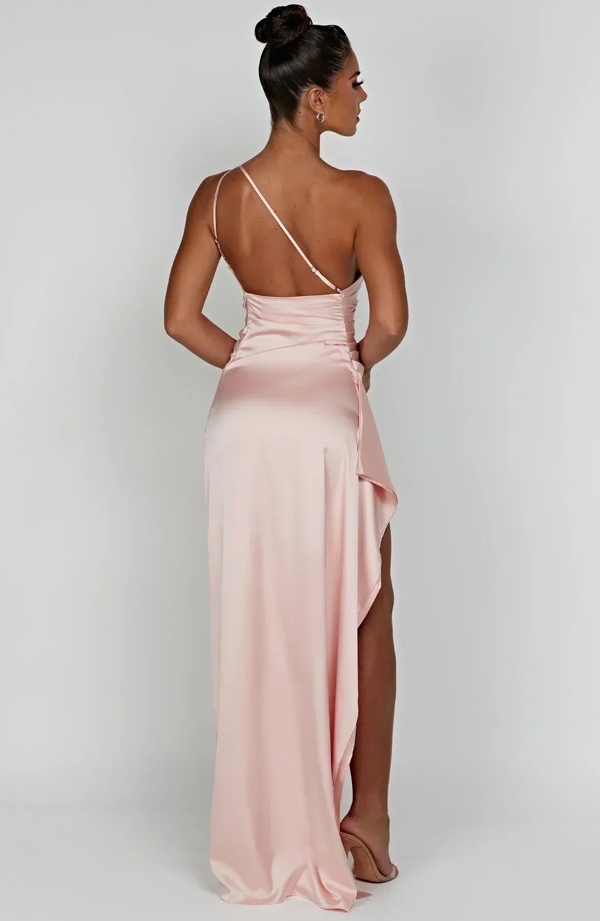 Damen One-Shoulder Maxikleid Mit Schlitz