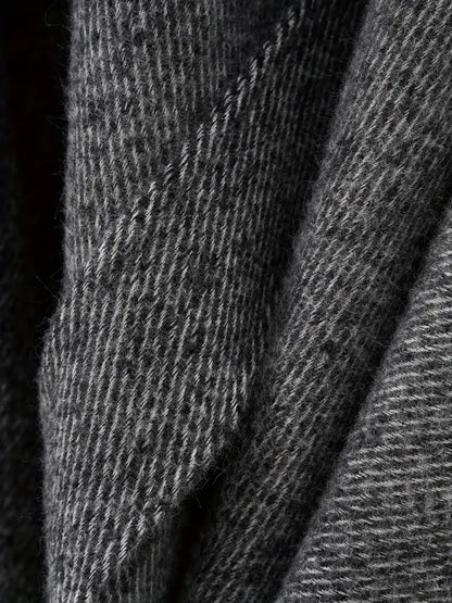 Damen Asymmetrischer Schal Oversized Wrap mit Taillengürtel Anthrazit
