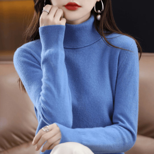 Damen Strickpullover Klassisch Warmer Rollkragen - Norvielle