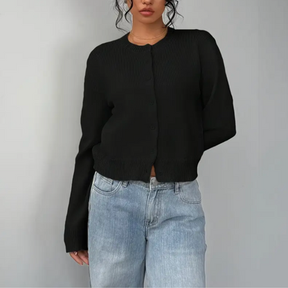 Damen Cardigan Mit Kragen Und Knöpfen