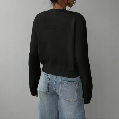 Damen Cardigan Mit Kragen Und Knöpfen