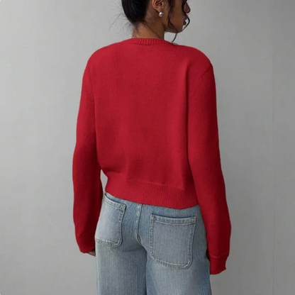 Damen Cardigan Mit Kragen Und Knöpfen