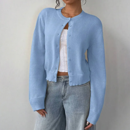 Damen Cardigan Mit Kragen Und Knöpfen