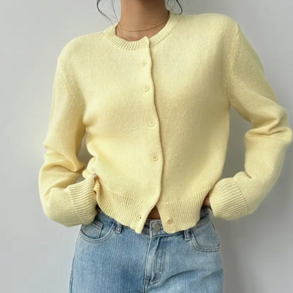 Damen Cardigan Mit Kragen Und Knöpfen