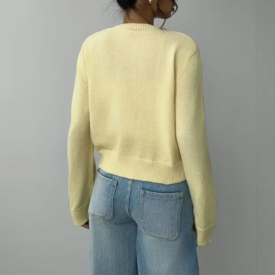 Damen Cardigan Mit Kragen Und Knöpfen