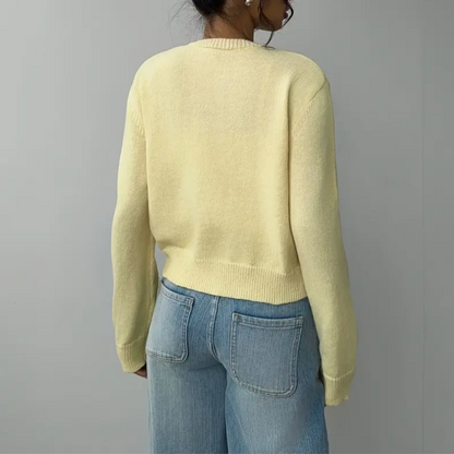 Damen Cardigan Mit Kragen Und Knöpfen